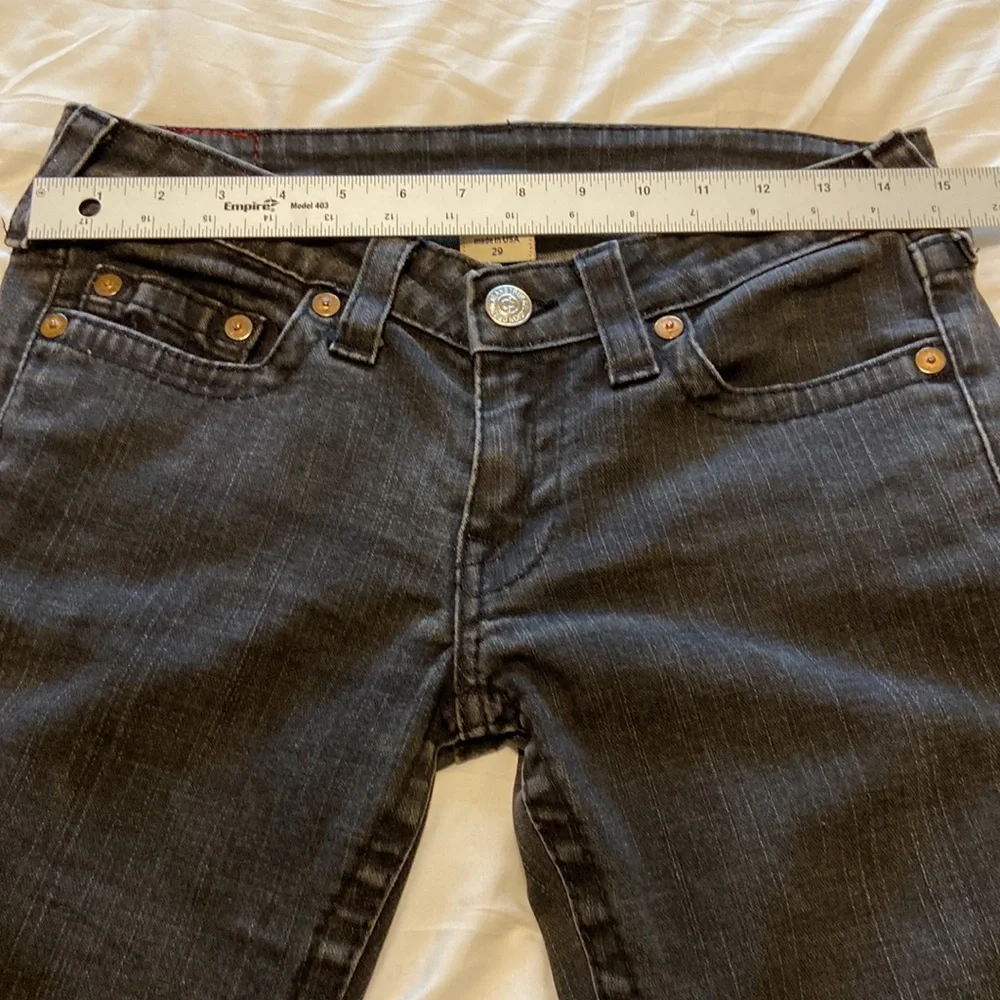 TRUE RELIGION Women’s Low Rise Skinny Black Jeans Size 29/8 Very Nice Condition - Picture 9 of 15